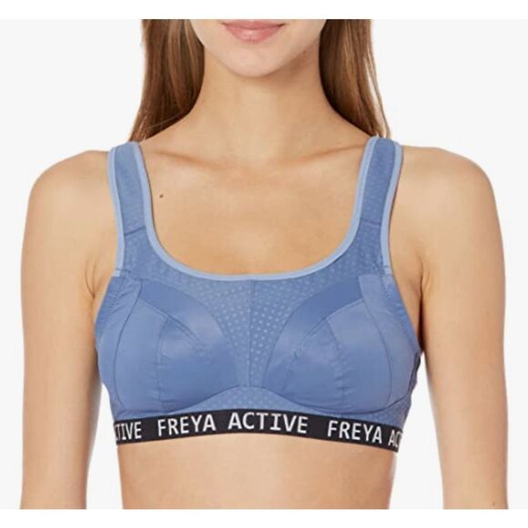 Freya Active Dynamic AC4014 Non-wired Soft Cup Sports Bra Denim 32DDD - Picture 1 of 7